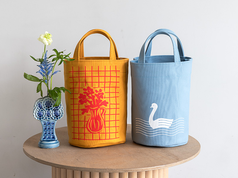 春のおでかけ丸底トート